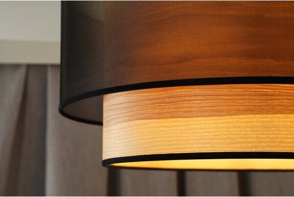 Duolla - Prisadený luster WOOD BOHO 1xE27/15W/230V pr. 45 cm čierna/béžová