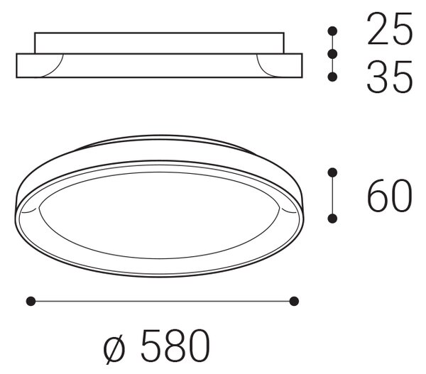 LED2 1273153 BELLA SLIM stropné svietidlo LED D580mm 48W/3360lm 3000-4000K čierna