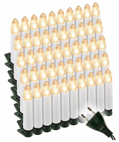 LED sviečky na vianočný stromček 50 LED, teplá biela