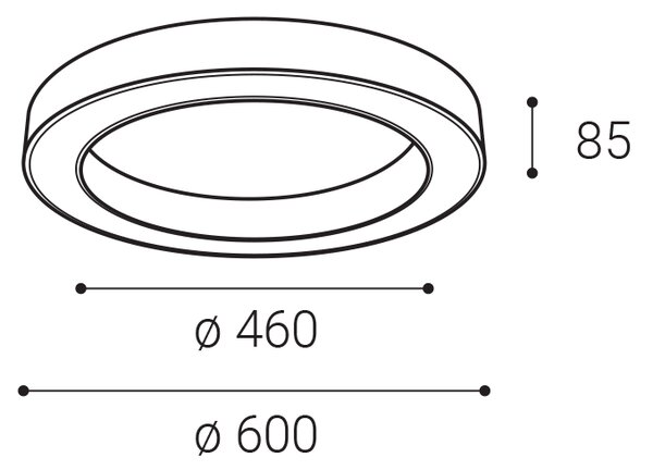 LED2 1273651DT SATURN SLIM stropné svietidlo LED D600mm 50W/3700lm 3000-4000K TRIAC biela