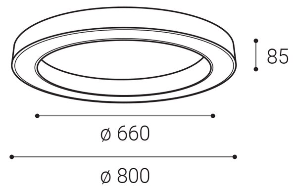 LED2 1273753DT SATURN SLIM stropné svietidlo LED D800mm 60W/4200lm 3000-4000K TRIAC čierna