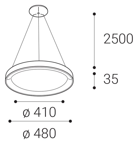 LED2 3271858DT BELLA SLIM závesné svietidlo LED D480mm 38W/2660lm 3000-4000K TRIAC kávová