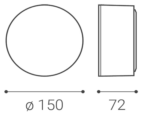 LED2 1010151DT BUTTON II stropné svietidlo LED D150mm 12W/1200lm 3000-4000K TRIAC biela