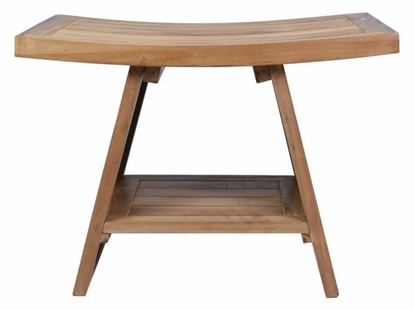 Stolička DIVERO, masívny ošetrený teak, 60 x 35 x 45 cm