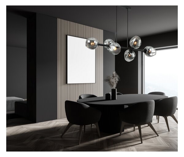 ITALUX PND-30843-6 BK+SG Borgo závesné svietidlo 6xE27 čierna, dymová