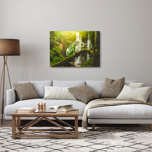 Sklenený obraz jašteričky (70x50 cm)