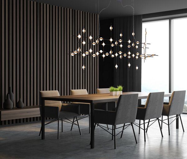 ITALUX MD18001067-55A BG Provenza závesné svietidlo LED 132W/8800lm 3000K čierna, zlatá