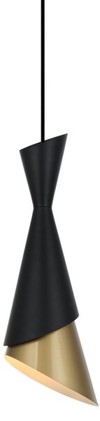 ITALUX PND-85949-1 BK+GD Malia závesné svietidlo 1xE27 D135mm čierna, zlatá