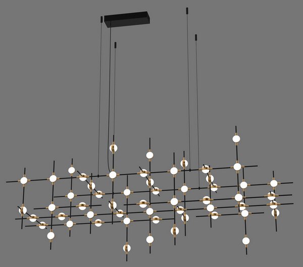 ITALUX MD18001067-55A BG Provenza závesné svietidlo LED 132W/8800lm 3000K čierna, zlatá
