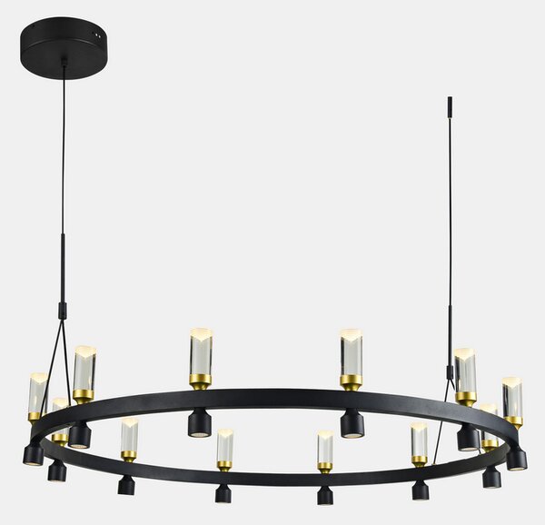 ITALUX PND-83812-24 Almelo závesné svietidlo LED D1018mm 50,4W/3103lm 3000K čierna, zlatá