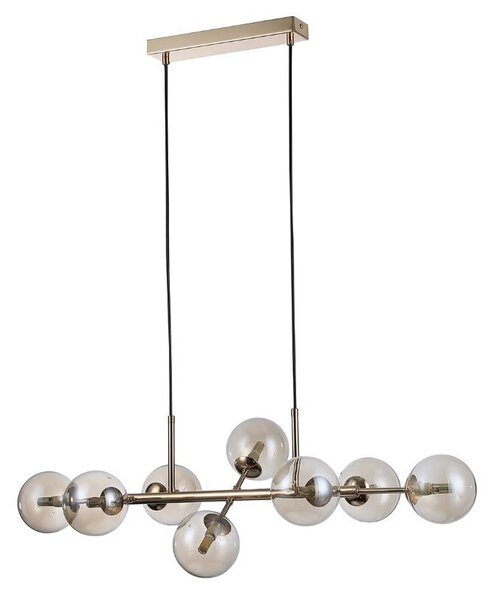 ITALUX PND-2244-8A-GD Erimida závesné svietidlo 8xG9 mosadz, jantárová