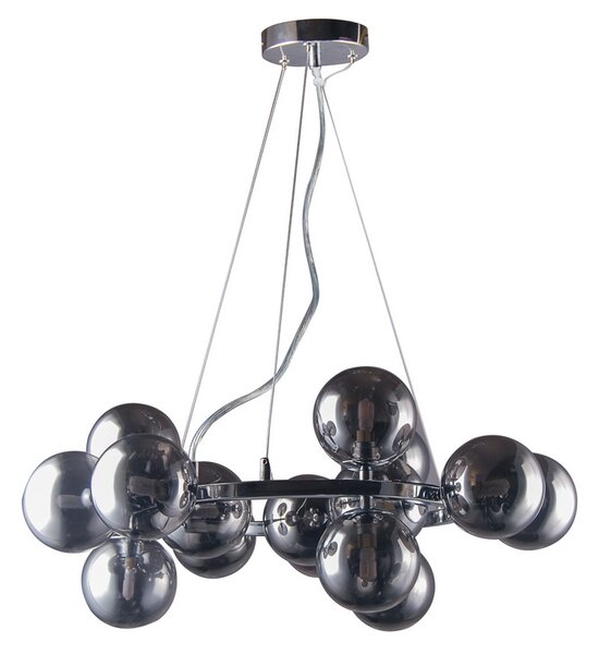 ITALUX PND-6161-15 CH+SM Marbelio závesné svietidlo 15xG9 D580mm chróm, dymová