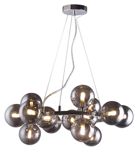 ITALUX PND-6161-15 CH+SM Marbelio závesné svietidlo 15xG9 D580mm chróm, dymová