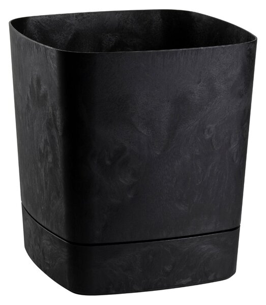 PLASTOVÝ KVETINÁČ CUBI 30X33 CM IMITÁCIA BETÓNU ČIERNA