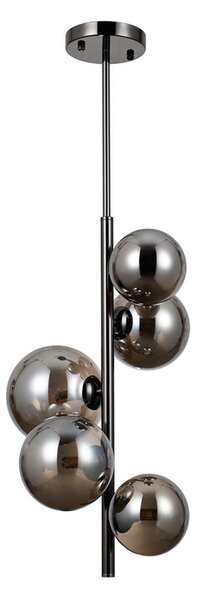 ITALUX PND-406007-V5A-BCR Canello závesné svietidlo 5xG9 D310mm čierny chróm, dymová