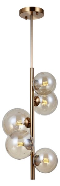ITALUX PND-406007-V5-HBR Canello závesné svietidlo 5xG9 D310mm medová mosadz, jantárová