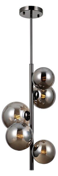 ITALUX PND-406007-V5A-BCR Canello závesné svietidlo 5xG9 D310mm čierny chróm, dymová