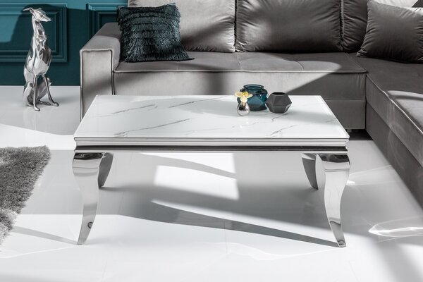 Konferenčný stolík BARROCK 100 cm - biela, sivá
