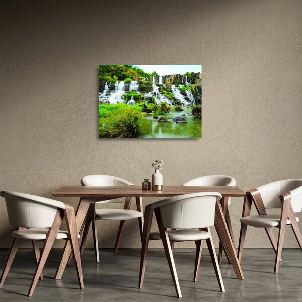 Sklenený obraz - vodopády (70x50 cm)