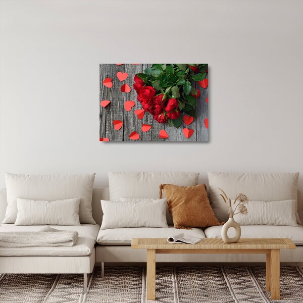 Sklenený obraz - kytica ruží (70x50 cm)