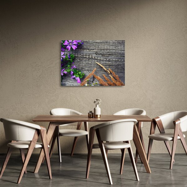 Sklenený obraz - lúčne kvety (70x50 cm)