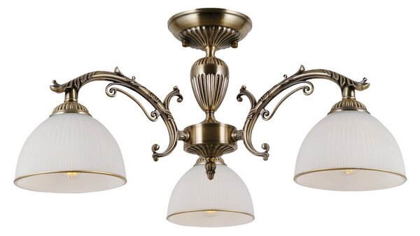 ITALUX PND-5122-3 Feneza stropné svietidlo 3xE27 D600mm starožitná bronzová, biela
