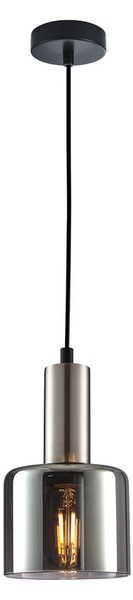 ITALUX PND-65342-1-SC+SG Santia závesné svietidlo 1xE27 D120mm čierna, strieborná, dymová