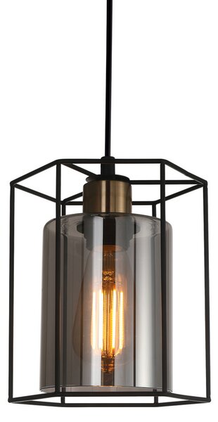 ITALUX PND-78901-1-BK+SG Kalula závesné svietidlo 1xE27 D180mm čierna, dymová