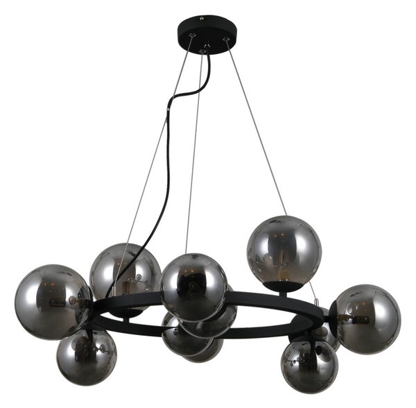 ITALUX PND-30223-11 Montora závesné svietidlo 11xG9 satinovaná čierna, dymová
