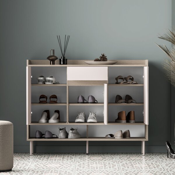 MEBLINE Komoda FLEUR 02 dub cremona terracotta / kašmír