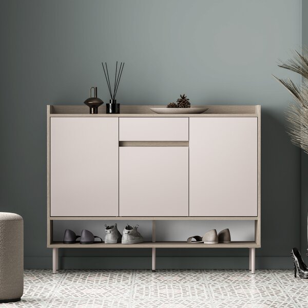 MEBLINE Komoda FLEUR 02 dub cremona terracotta / kašmír