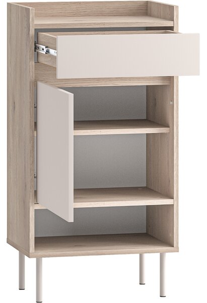 MEBLINE Predsieňová stena FLEUR 1 dub cremona terracotta / kašmír