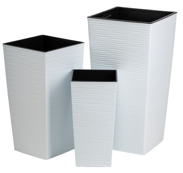 PLASTOVÝ KVETINÁČ PORTO RIFLO 57X29,5X29,5 CM BIELA