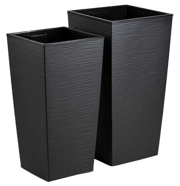 PLASTOVÝ KVETINÁČ PORTO RIFLO 67,5X35X35 CM ČIERNA