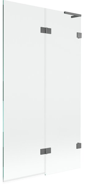 Mexen Lunar L, 2-krídlová vaňová zástena pravá 100 x 150 cm, číre sklo, grafitová, 897L-100-100-95-00-P