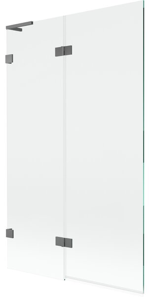 Mexen Lunar L, 2-krídlová vaňová zástena ľavá 110 x 150 cm, číre sklo, grafitová, 897L-110-100-95-00-L