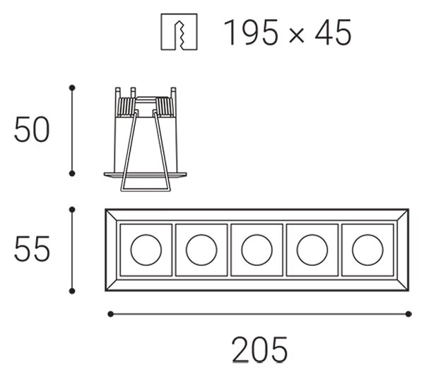 LED2 2312741 TECO lineárne zápustné svietidlo LED 15W/1500lm 4000K biela