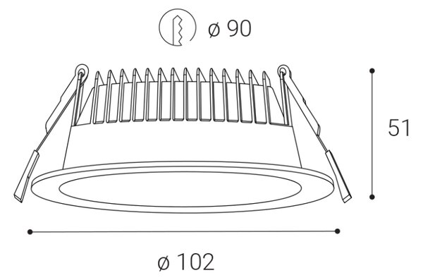 LED2 2235751 ZENO zápustné bodové svietidlo LED D102mm 10W/900lm 3000-4000-5000K IP54 biela