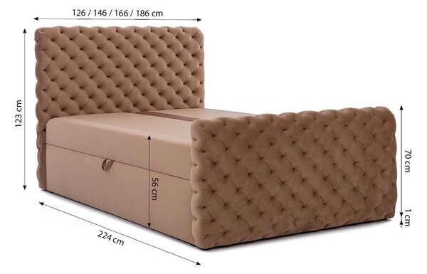 Manželská posteľ 200x200 CLARITA LUX - zlatá + topper ZDARMA