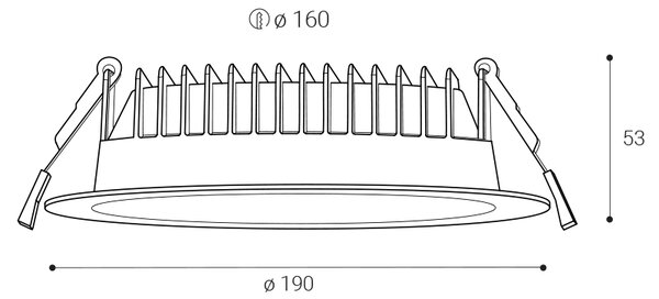 LED2 2235353 KAPA zápustné svietidlo LED D190mm 25W/2825lm 3000-3500-4000K IP54 čierna