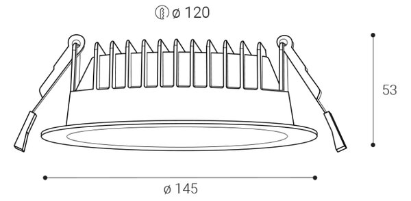 LED2 2235253 KAPA zápustné svietidlo LED D145mm 12W/1350lm 3000-3500-4000K IP54 čierna