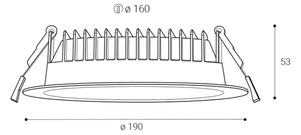 LED2 2235351 KAPA zápustné svietidlo LED D190mm 25W/2825lm 3000-3500-4000K IP54 biela