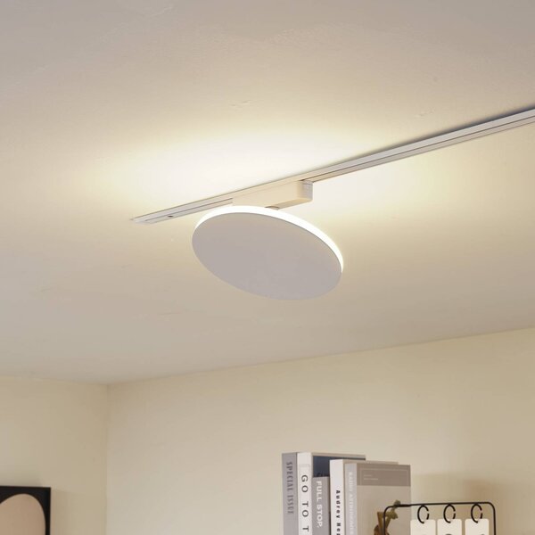 Lindby LED koľajnicové svetlo Lumaro, biele, hliník, 48 V, stmievateľné, Biela / opálová, Obývacia izba / jedáleň, Hliník, Moderný, Koľajnicový systém