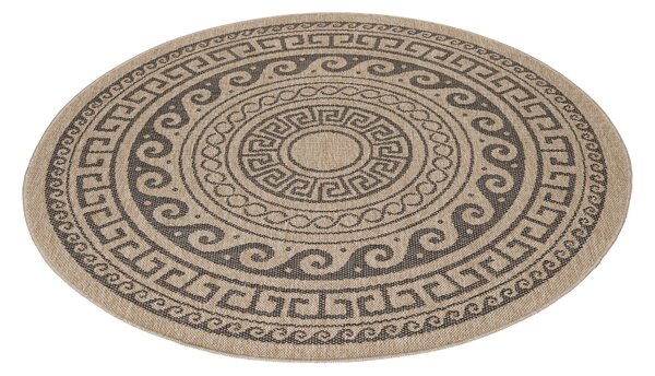 Ayyildiz , Kusový koberec Comilla 887 Black kruh, 120x120 (priemer) kruh, hnedá, chodba / predsieň