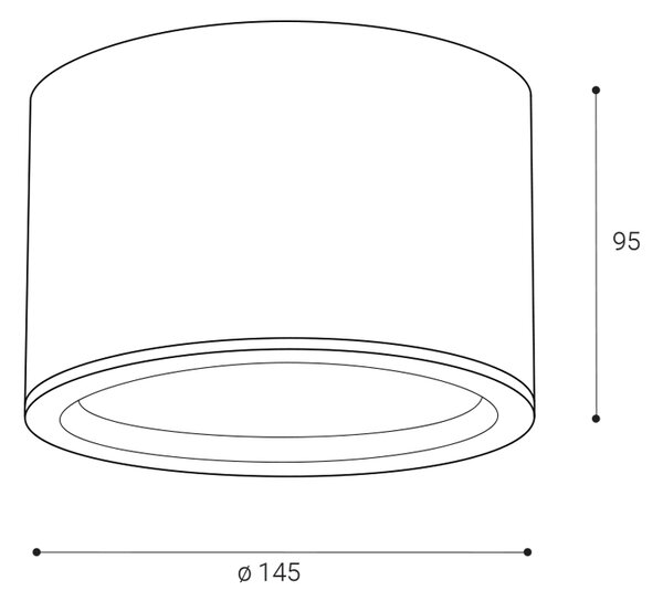 LED2 1235451 KAPA ON stropné svietidlo LED D145mm 12W/1350lm 3000-3500-4000K biela