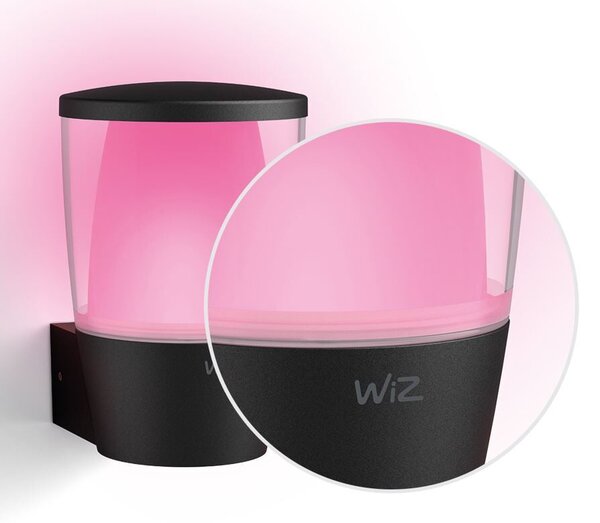 Philips Wiz ELPAS 8720169071254 exteriérové nástenné svietidlo LED 8,5W/650lm 2700-5000K+RGB IP44 čierna