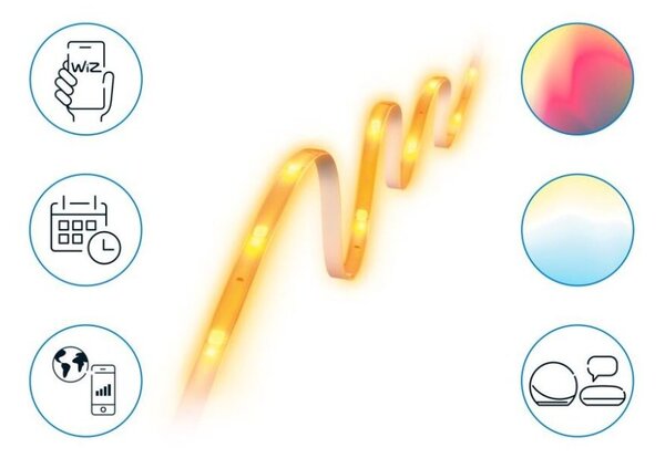 Philips Wiz Colors 8720169071216 Lightstrips LED pás 4000mm 13W/840lm 2700-5000K+RGB biela
