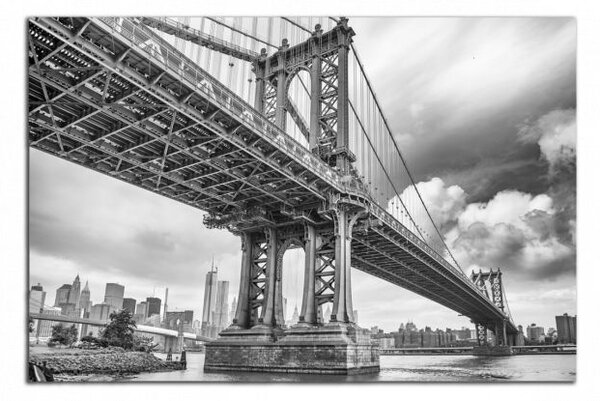 Obraz na stenu Čiernobiely obraz Most Brooklyn