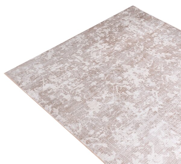 Koberec béžová látka 140 x 200 cm jednofarebný protišmyková spodná strana pre podlahové kúrenie moderný štýl obývačka spálňa