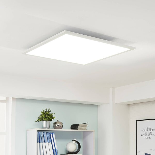 Arcchio Lysander LED panel, 62 cm, biela, Biela / opálová, Pracovňa / Kancelária, Hliník, Stropné svetlo